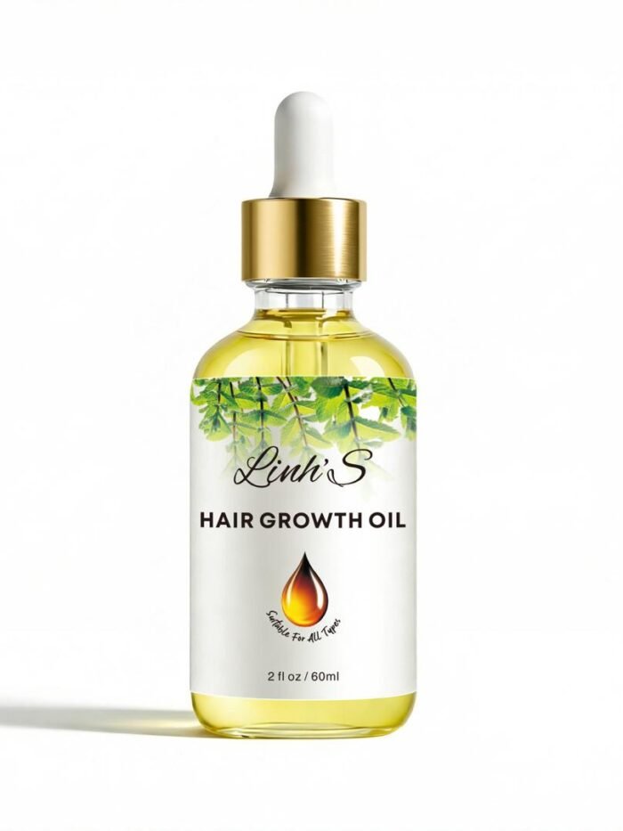Linh’S Hair Growth Oil – Natural Castor, Rosemary & Peppermint Oil Blend – Nourishing Scalp Care, Strengthens & Enhances Hair Fullness – Cruelty-Free, All Hair Types, 2 fl oz