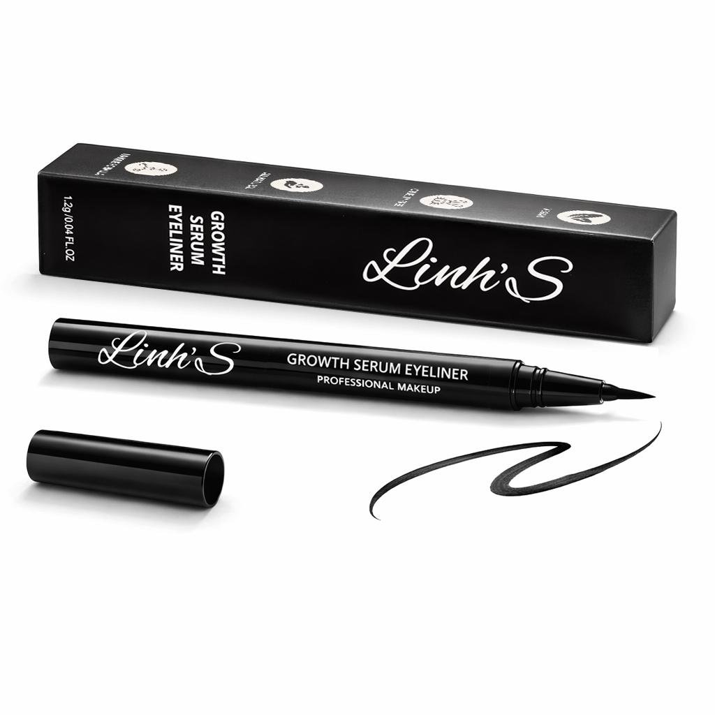 Linh’s Growth Serum Eyeliner – 2-in-1 Lash Growth Eyeliner Pen, Waterproof Smudge-Proof, Ultra-Fine Tip, Bold Black Professional Makeup - Image 6