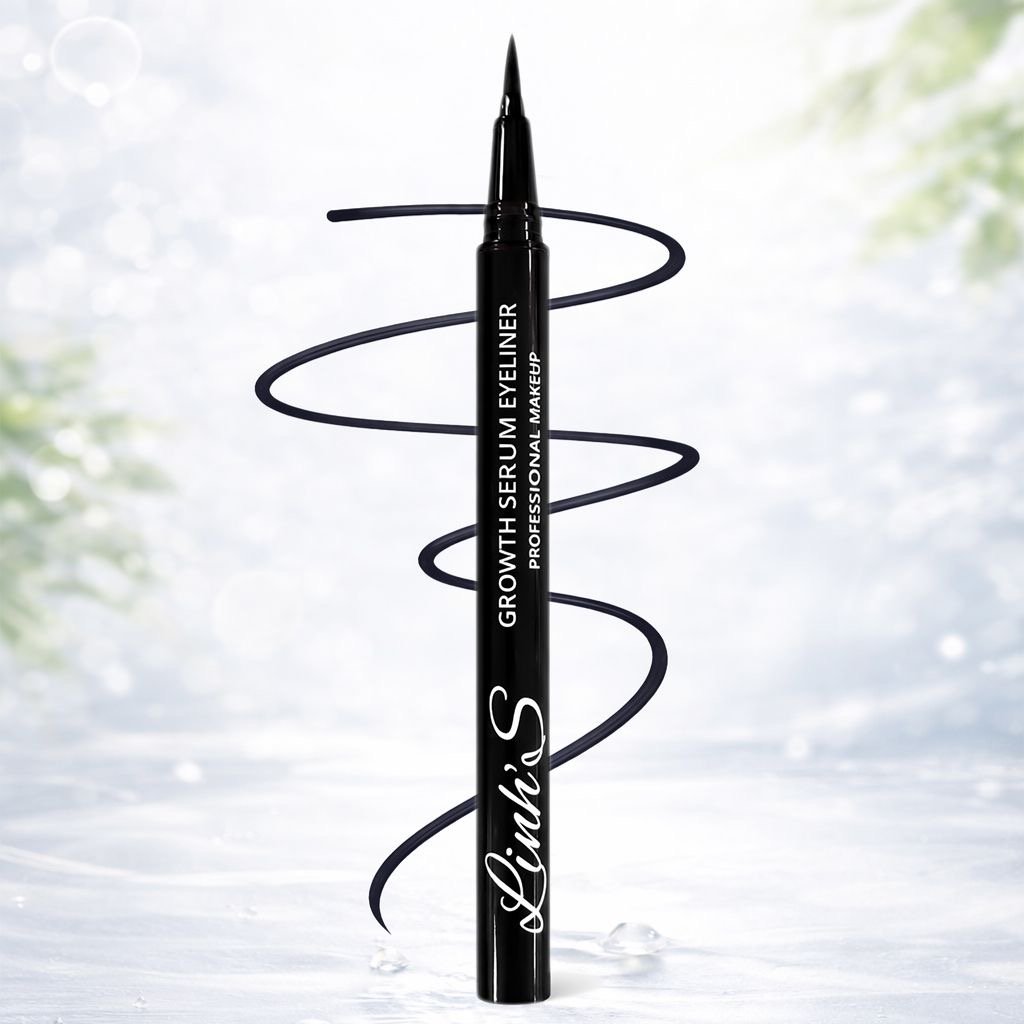 Linh’s Growth Serum Eyeliner – 2-in-1 Lash Growth Eyeliner Pen, Waterproof Smudge-Proof, Ultra-Fine Tip, Bold Black Professional Makeup - Image 4