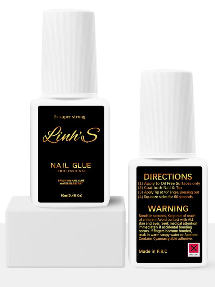 Linh’s Super Strong Nail Glue  (10ml) – Professional Brush-On Nail Adhesive for Press-On Nails, Fake Nails & Nail Tips | 2X Fast-Drying, Long-Lasting, Water-Resistant Nail Glue | No Lamp Needed